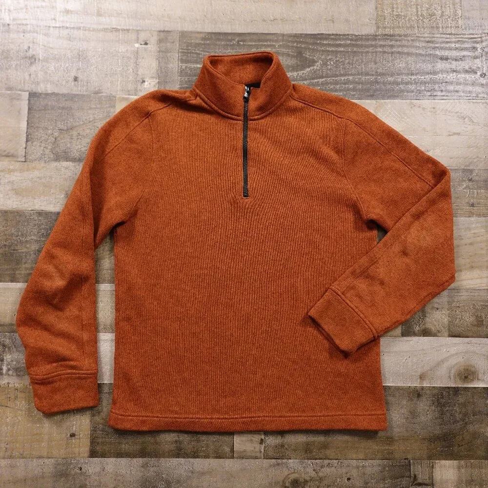 Banana Republic Polartec Quarter Zip Fleece Men’s Size‎ Medium Rust Orange Warm
